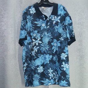 Blue Tropical Polo Style Shirt